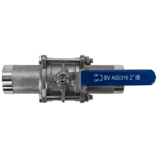 Кран шаровый приварной трехсоставной нержавеющий (3PC), AISI316 DN50 (2"), (CF8M), PN40