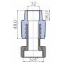 Переходник Ekoplastik 32x5/4 металлическая вставка