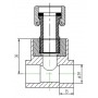 Тройник Kalde 3222-tut-200b00 20х1/2 с накидной гайкой