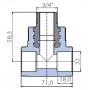 Тройник Ekoplastik 32x3/4x32 наружная резьба