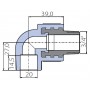 Угольник Ekoplastik 90° 20x3/4 наружная резьба